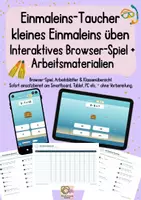 Vorschau - Arbeitsblätter - Einmaleins-Taucher - kleines Einmaleins üben - Interaktives Lernspiel - Deckblatt