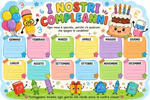 anteprima - Altro tipo di materiale - Tabellone dei compleanni – Ogni mese è speciale! - Pagina 1