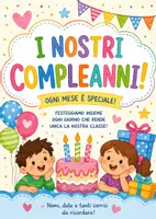 anteprima - Altro tipo di materiale - Tabellone dei compleanni – Ogni mese è speciale! - Pagina di copertina