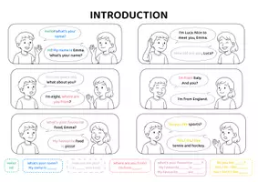 anteprima - Esercizi - Scheda di inglese PRESENTARSI / INTRODUCTION / SELF-INTRODUCTION - Pagina di copertina