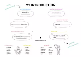 anteprima - Esercizi - Scheda di inglese PRESENTARSI / INTRODUCTION / SELF-INTRODUCTION - Pagina 1