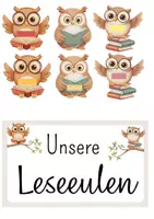 Vorschau - Mal- und Bastelvorlagen - Leseeulen Leseraupe Lesemotivation - Seite 2
