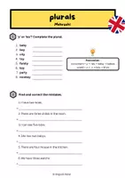 Vorschau - Arbeitsblätter - plurals worksheet #3 - Deckblatt