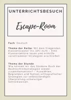 Vorschau - Stundenentwürfe - Escape Room – Schriftlicher Unterrichtsentwurf - Deckblatt
