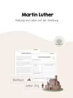 Vorschau - Arbeitsblätter - Martin Luther (Reformation): Rettung auf die Wartburg - Deckblatt