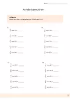 Vorschau - Arbeitsblätter - Anteile berechnen 2 Brüche 5. Klasse und 6.Klasse - Seite 2