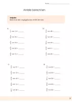 Vorschau - Arbeitsblätter - Anteile berechnen 2 Brüche 5. Klasse und 6.Klasse - Seite 3