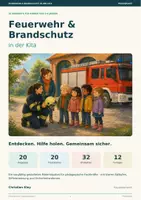 Vorschau - Stundenentwürfe - Feuerwehr & Brandschutz in der Kita – 20 Angebote, Bildkarten und Vorlagen - Deckblatt