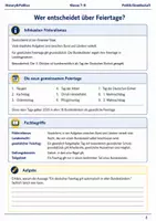 Vorschau - Arbeitsblätter - Feiertage Deutschland Arbeitsblatt Klasse 7–8 - Seite 1