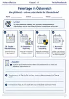 Vorschau - Arbeitsblätter - Feiertage Österreich Arbeitsblatt Klasse 7–8 - Deckblatt