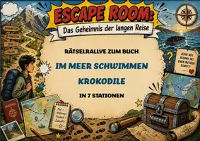 Vorschau - Spiele - Im Meer schwimmen Krokodil e | Unterrichtsmaterial | Escape Room | Quiz | Unterrichtsmaterial | Deutsch Klasse 7-10 | mit Lösungen - Deckblatt