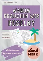 Vorschau - Arbeitsblätter - Warum brauchen wir Regeln? Ethik Werte und Normen AB - Deckblatt