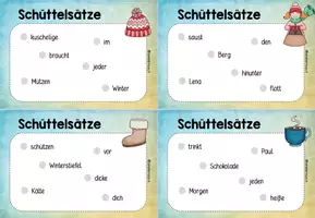 Vorschau - Fördermaterial/Inklusion - Schüttelsätze Winter - Sätze bilden - Seite 1