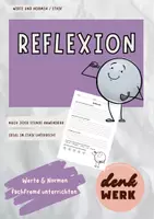 Vorschau - Arbeitsblätter - Reflexion Arbeitsblatt Werte und Normen Ethik - Deckblatt