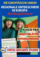 Vorschau - Arbeitsblätter - Regionale Unterschiede Disparitäten in der EU – Irland | Klasse 9–10 - Deckblatt