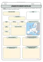 Vorschau - Arbeitsblätter - Europäische Länder Steckbrief – EU Unterrichtsmaterial | Klasse 9–10 - Seite 1