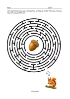 Vorschau - Arbeitsblätter - 🐿️Kostenlos | Eichhörnchen | Nachspuren | den Weg finden | Herbst - Deckblatt
