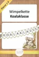 Vorschau - Poster - Dekoration Wimpelkette Klassentier Koala - Deckblatt