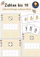 Vorschau - Aufgabenkarten - Zahlen bis 10 legen Herbst - Deckblatt