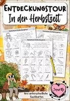 Vorschau - Arbeitsblätter - Herbstliche Entdeckungstour | Herbst-Rallye für draußen | Sachunterricht Grundschule - Deckblatt