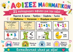 Προεπισκόπηση - Flashcards - Αφίσες μαθηματικών για κατανόηση βασικών εννοιών - Εξώφυλλο