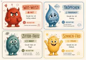 Vorschau - Poster - Die Gefühlsmonster sind los! – 10 Gefühlskarten für Morgenkreis & Klassenrat - Seite 2