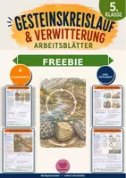 Vorschau - Arbeitsblätter - Gesteine im Kreislauf - 4 Arbeitsblätter mit Lösungen | Freebie - Deckblatt