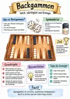 Vorschau - Arbeitsblätter - Lernposter + Arbeitsblätter zum Thema "Backgammon" + Lösung & MP3 + Infografik - Deckblatt