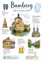 Vorschau - Arbeitsblätter - Lernplakat + AB mit Fragen zum Thema "Bamberg" + Lösungsblatt + Mindmap + Infografik - Deckblatt