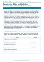 Vorschau - Arbeitsblätter - Arbeitsblatt Deutsch Klasse 8 – Sprachliche Bilder und Stilmittel - Deckblatt