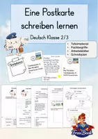 Vorschau - Unterrichtsreihen - Postkarte schreiben | Arbeitsblätter & Tafelmaterial | Klasse 2-3 - Deckblatt