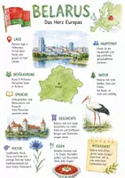 Vorschau - Arbeitsblätter - Lernplakat + AB mit Fragen zum Thema "Belarus" + Lösungsblatt + Infografik - Deckblatt
