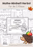 Vorschau - Arbeitsblätter - Herbst Mathe Klasse 3 | Miniheft Herbst | Übungsheft Wiederholung ZR 100 | Mathe 3. Klasse | Einführung ZR 1000 | Wiederholung Klasse 2 - Deckblatt