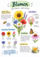 Vorschau - Arbeitsblätter - Lernplakat + Arbeitsblatt zum Thema "Blumen" + Onlineübung & MP3 + Infografik - Deckblatt
