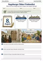 Vorschau - Arbeitsblätter - Augsburger Friedensfest Arbeitsblatt Klasse 7–8 - Deckblatt