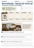 Vorschau - Arbeitsblätter - Reformationstag Arbeitsblatt Klasse 7–8 - Deckblatt