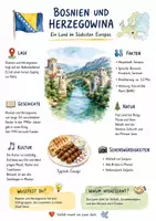 Vorschau - Arbeitsblätter - Lernplakat + AB mit Fragen zum Thema "Bosnien und Herzegowina" + Lösungsblatt + Infografik - Seite 1