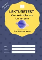 Vorschau - Arbeitsblätter - Lektüretest zu "Vier Wünsche ans Universum" von Erin Entrada Kelly. - Deckblatt