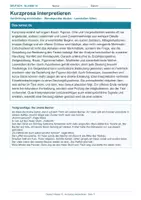 Vorschau - Arbeitsblätter - Arbeitsblatt Deutsch Klasse 10 – Kurzprosa interpretieren - Deckblatt