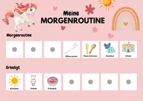 Vorschau - Anderer Materialtyp - Routineplan Morgen- und Abendroutine für Kinder Motiv Einhorn - Seite 3
