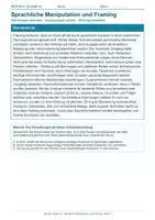 Vorschau - Arbeitsblätter - Arbeitsblatt Deutsch Klasse 10 – Sprachliche Manipulation und Framing - Deckblatt