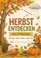 Vorschau - Stundenentwürfe - Herbst entdecken – Entdeckerheft Sachunterricht Klasse 2/3 | 26 Seiten mit Lösungen & Urkunde - Deckblatt