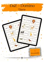 Vorschau - Spiele - Lesedomino & Wortschatz "Tiere" – DaZ / Anfangsunterricht (3 Niveaustufen) - Deckblatt