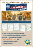Vorschau - Arbeitsblätter - Was darf ich ab wann? Jugendrechte und Jugendschutz - vierfach differenziert inkl. eigener Förderversion / DaZ-Version - Deckblatt