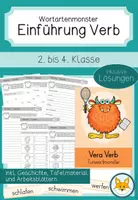 Vorschau - Stundenentwürfe - Verb - Einführung des Tunworts mit den Wortartenmonstern I Geschichte, Tafelmaterial und Arbeitsblätter - Deckblatt