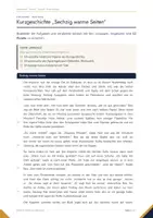 Vorschau - Arbeitsblätter - Kurzgeschichte Klasse 9 – „Sechzig warme Seiten“ analysieren, mit Lösungen | Hauptschulabschluss 2027 Deutsch BW - Seite 1