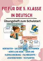 Vorschau - Arbeitsblätter - Zum Schulstart: Fit in Deutsch 5 Klasse (Wiederholung aus Klasse 4) Übungsheft - Deckblatt
