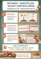 Vorschau - Fördermaterial/Inklusion - Rechnen bis 10 im Herbst – Ergänzen & Subtrahieren - Seite 1