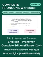 Vorschau - Arbeitsblätter - Pronouns Complete Edition: Personal-, Possessiv- & Reflexivpronomen (Klassen 2–4 / ESL) – Arbeitsblätter & Web-Quiz - Deckblatt