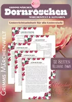 anteprima - Esercizi - Grimms Märchen – ROSASPINA – Unità didattica di tedesco sulle fiabe B1 - Pagina di copertina